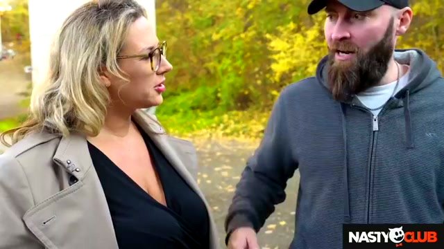 NastyClub - Busty blonde teacher Katie Deep meets her former graduate outdoors